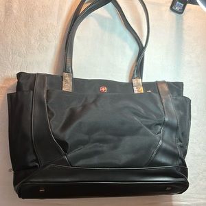 Wenger Black Nylon Vinyl Computer Tote Bag